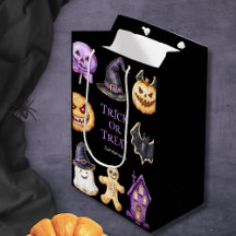 Sac cadeau pour l'Halloween mignon ou le traitemen
