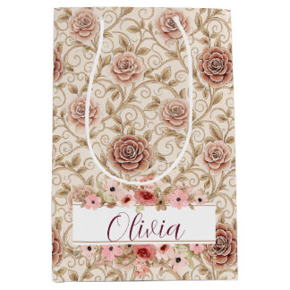 Moyen Sac Cadeau Rose Vintage