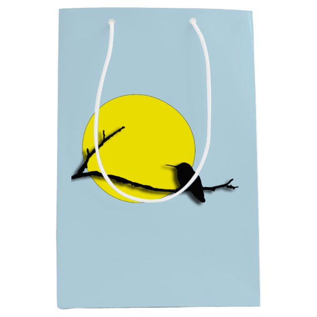 Moyen Sac cadeau - Silhouette de colibri (Devant)