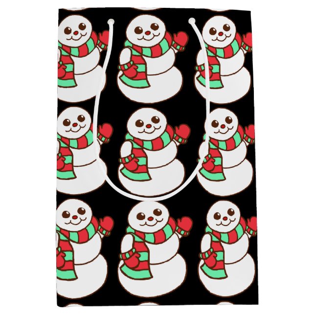 Moyen Sac cadeau Snowmen (Devant)