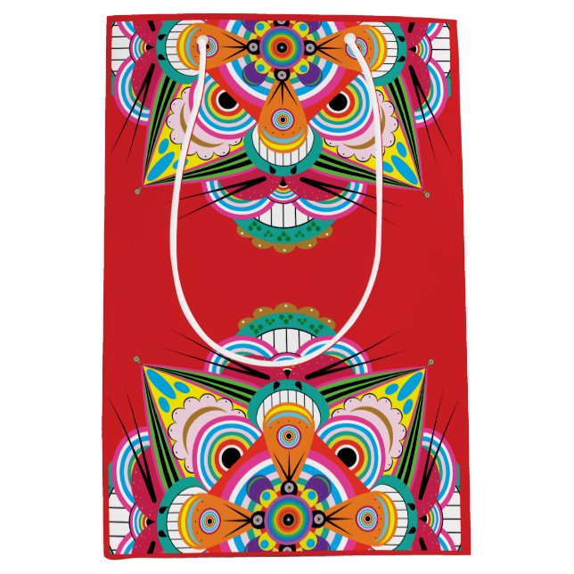 Moyen Sac cadeau Tiger Dragon Mandala Medium (Devant)