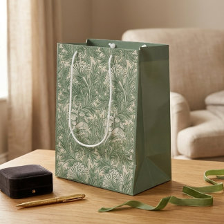 Moyen Sac Cadeau Tulipes Vertes William Morris