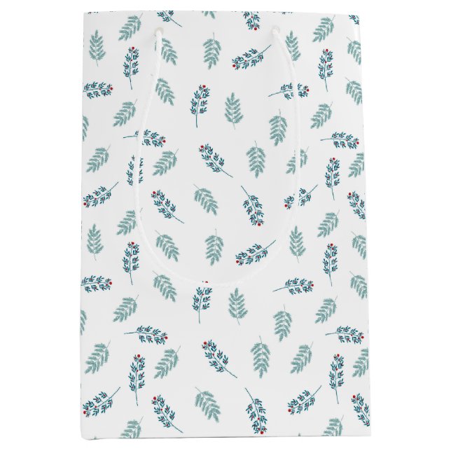 Moyen Sac cadeau turquoise Mistletoe Holiday Medium (Devant)