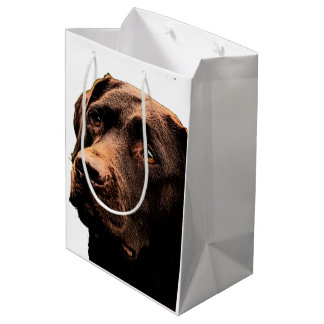 Moyen Sac de cadeau de Labrador de chocolat