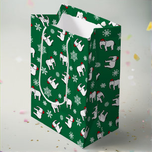 Moyen Sac de cadeau de Noël (vert) pour fête de l'Élépha
