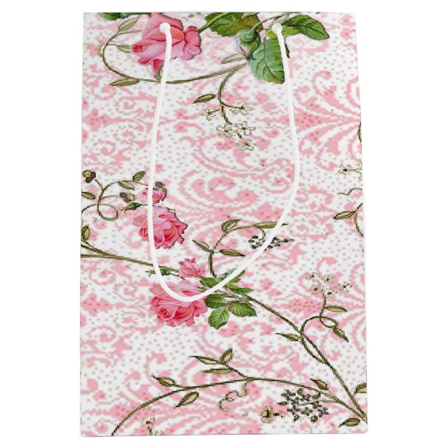 Moyen Sac de cadeau de rose de rose (Devant)