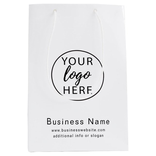 Moyen Sac de cadeau personnalisé avec logo d'entreprise (Devant)