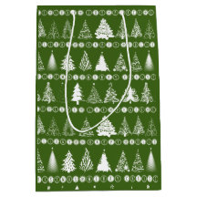 Sac en cadeau vert d'arbre de Noël élégant