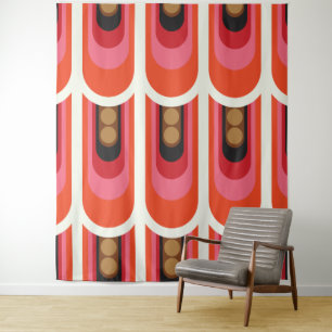 Moyenne siècle tapisserie rétro