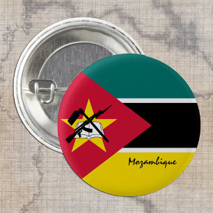 Mozambique button, patriotic Mozambique Flag 1 Inch Round Button