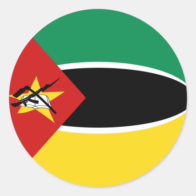 Mozambique Fisheye Flag Sticker (Front)