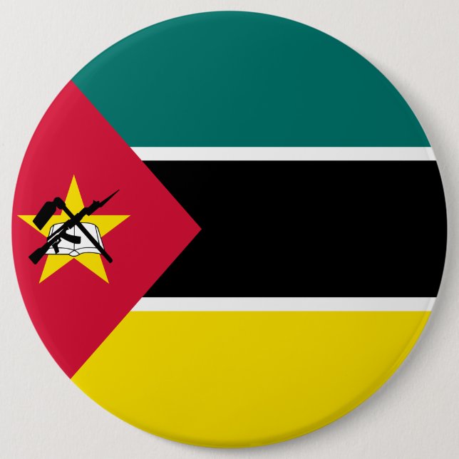 Mozambique Flag 6 Inch Round Button (Front)