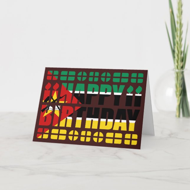 Mozambique Flag Birthday Card (Front)