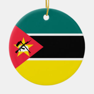 Mozambique flag ceramic ornament