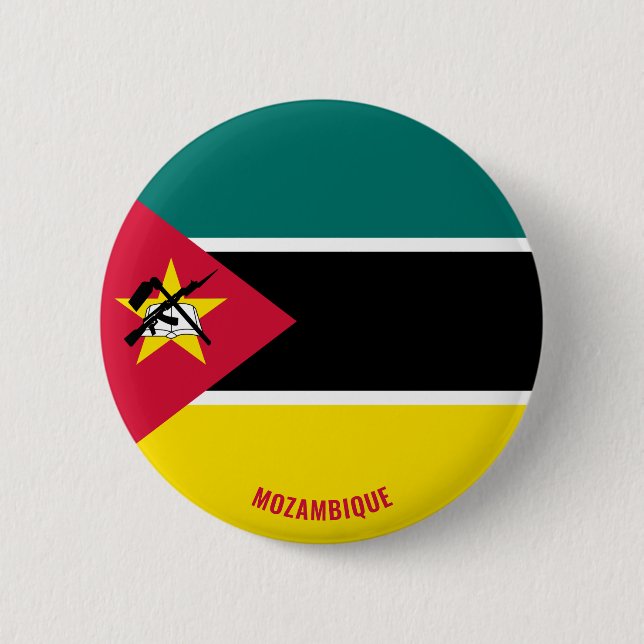 Mozambique Flag Cute Patriotic 2 Inch Round Button (Front)