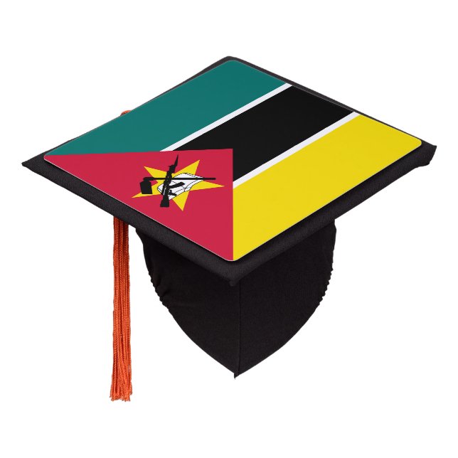 Mozambique Flag Graduation Cap Topper (Angled)