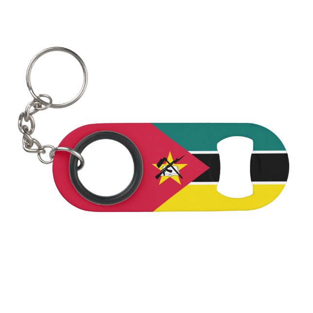 Mozambique Flag Keychain Bottle Opener (Front (Horizontal))