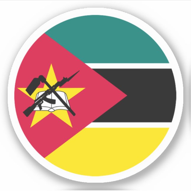 Mozambique Flag Round Sticker (Front)
