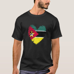Mozambique Heart Mozambican Flag Mozambican Pride T-Shirt