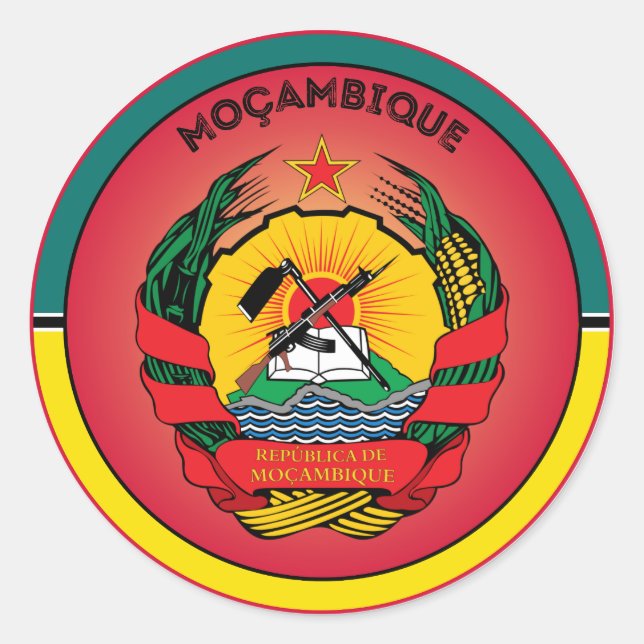 Mozambique Heritage Emblem Classic Round Sticker (Front)