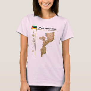 Mozambique Map + Flag + Title T-Shirt