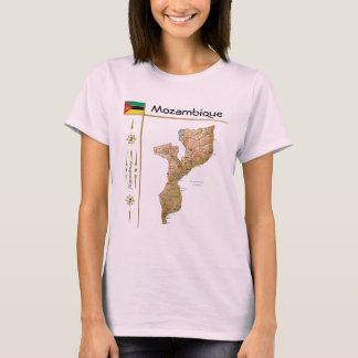 Mozambique Map + Flag + Title T-Shirt