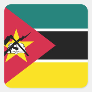 Mozambique National World Flag Square Sticker