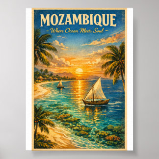 Mozambique Paradise – Vintage Style Travel Poster