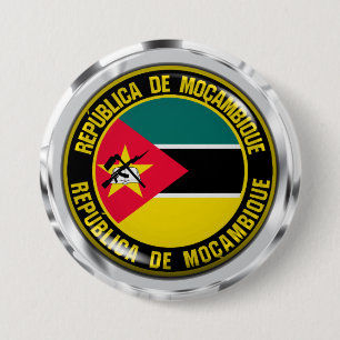 Mozambique Round Emblem 3 Inch Round Button
