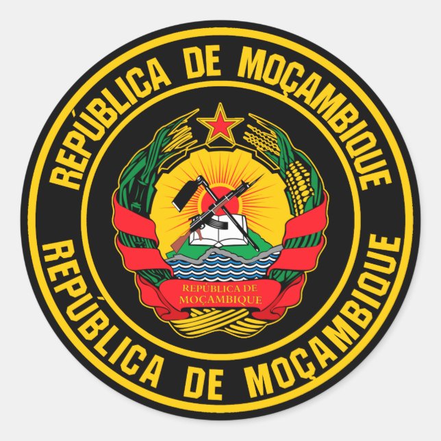 Mozambique Round Emblem Classic Round Sticker (Front)