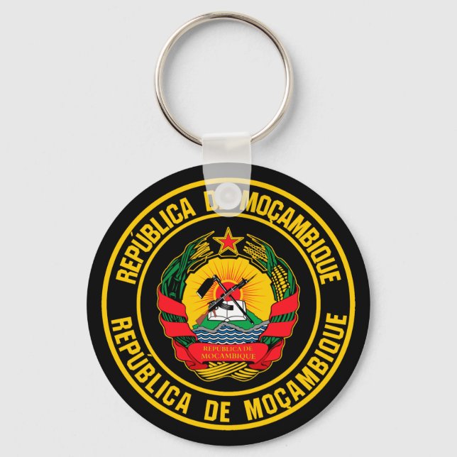 Mozambique Round Emblem Keychain (Front)