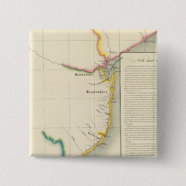 Mozambique, South Africa 52 2 Inch Square Button (Front)