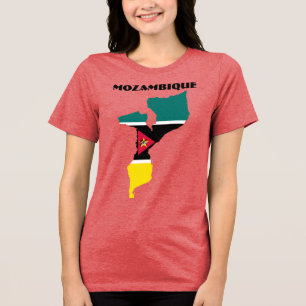 MOZAMBIQUE Special Customizable Red Tourist Tri-Blend Shirt