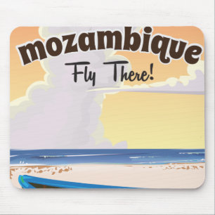 Mozambique travel poster print mouse pad