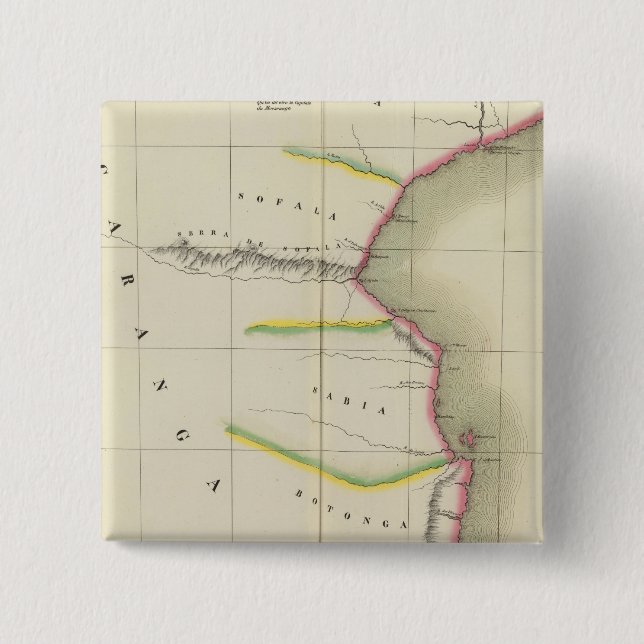 Mozambique, Zimbabwe 49 2 Inch Square Button (Front)