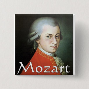 Mozart gifts for music lovers 2 inch square button