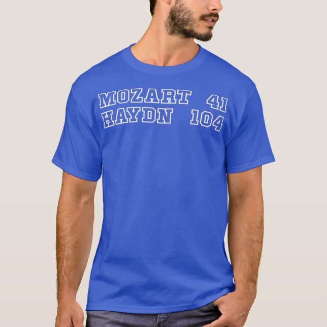 Mozart Haydn Symphony Scoreboard funny classical T-Shirt (Front)