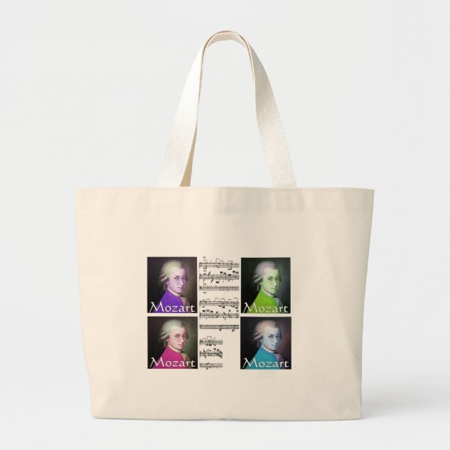 Mozart Lovers Gifts Large Tote Bag (Front)