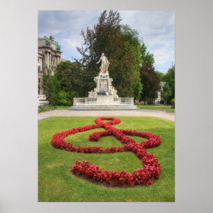 Mozart Memorial In Burggarten Vienna Austria Poster