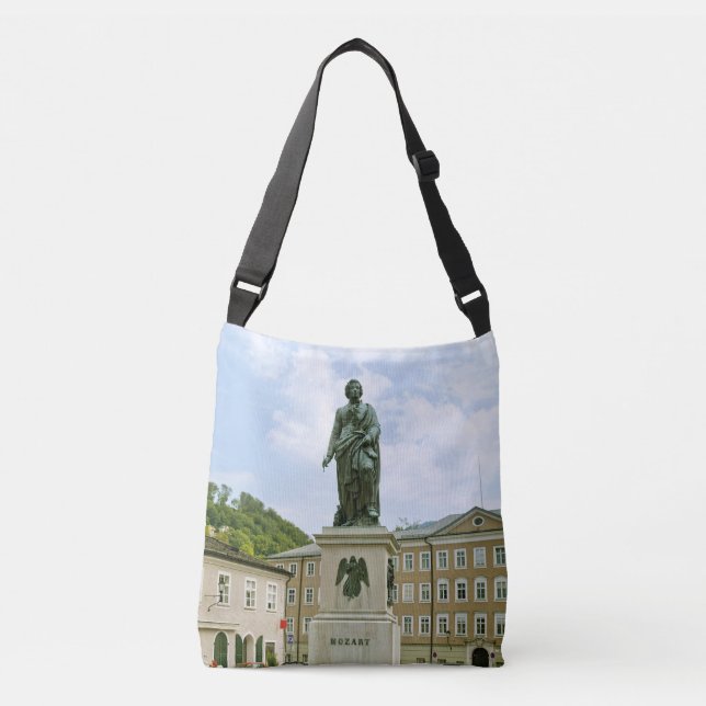 Mozart Monument in Salzburg, Austria Crossbody Bag (Front)