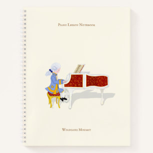 Mozart Playing Piano Musician's Personalized Notebook