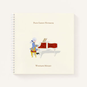Mozart Playing Piano Musician's Personalized Notebook