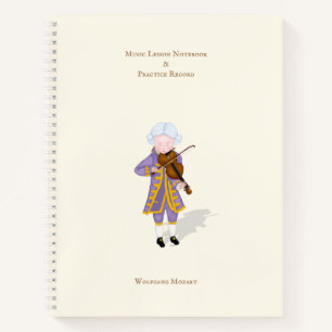 Mozart Playing Violin Personalized Musician's Notebook