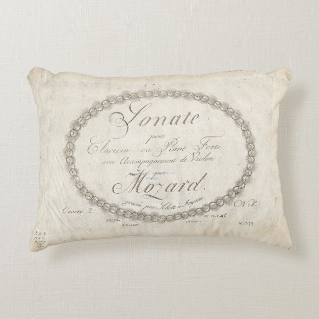 Mozart Sonata Kissen Accent Pillow (Front)