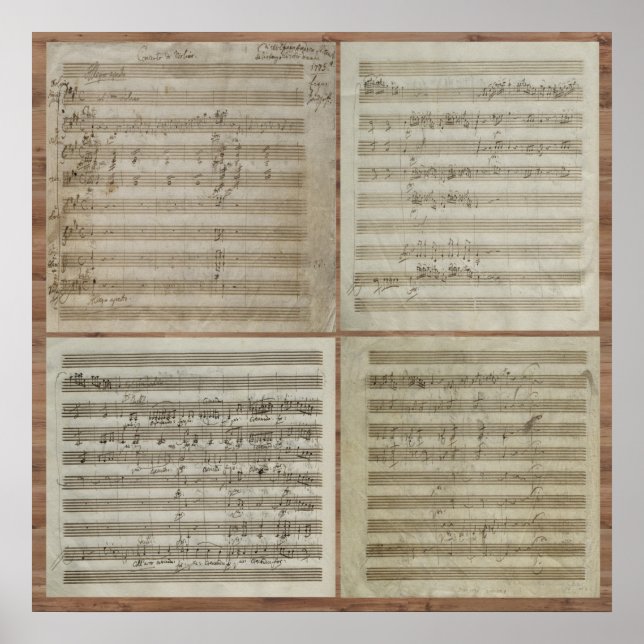 Mozart Violin Concerto Manuscript Poster (Front)