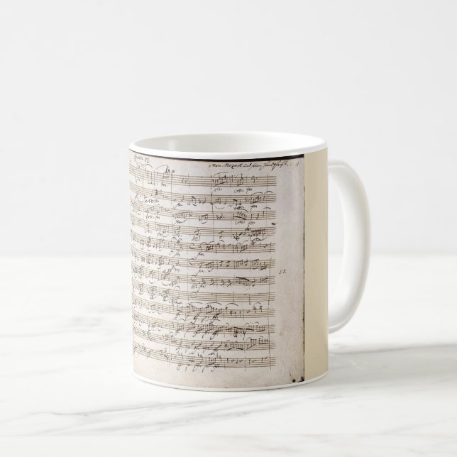 Mozart's Handwritten Notes Creative Coffee Mug (Front Right)