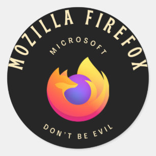 mozilla firefox design classic round sticker