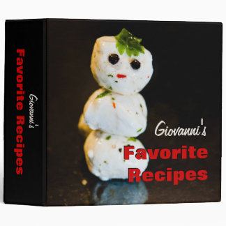 Mozzarella Ball Snowman 2" Custom Recipe Binder