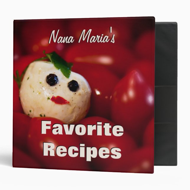 Mozzarella Ball Snowman Classeur de recette person (Devant/intérieur)