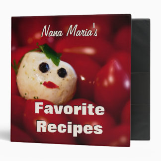 Mozzarella Ball Snowman Custom Recipe Binder